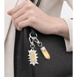 Stylish Calvin Klein Downtown Charm Set: Stainless steel pendant with contrasting-color resin and 