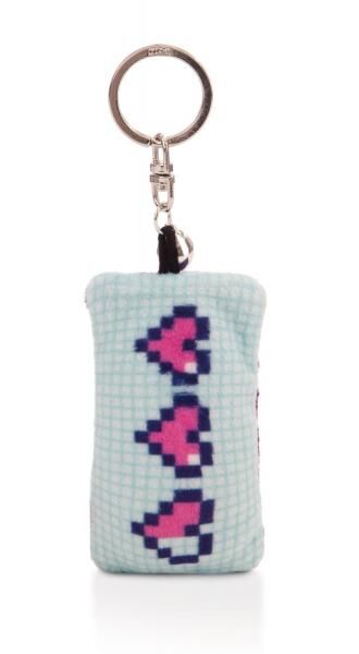 Schl&uuml;sselanh&auml;nger Mini Pl&uuml;schkissen "Next Level" mit Gl&ouml;ckchen  - 8 cm