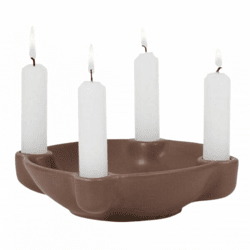 SENZA Kerzenständer Four Seasons Keramik braun 18 cm