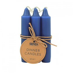 SENZA Tafelkerzen blau 2,2 x 10 cm 7er Set