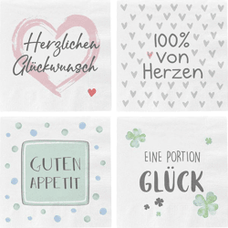 Servietten, Sprüche Bunt, 4/s, 20er Pack