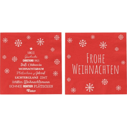 Servietten, Weihnachten, rot, 2/s, 20er Pack