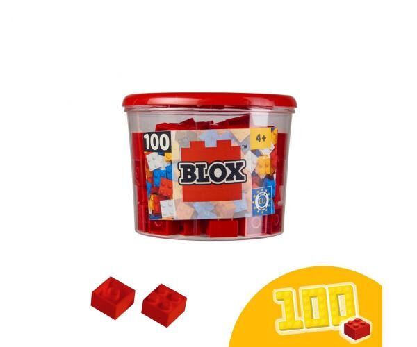 Simba 104114111 - Blox 100 rote 4er Bausteine in Dose (Androni)