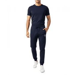 sportliche ON THAT ASS Calvin Herren Jogging-Hose Baumwoll-Sweat-Hose mit Logo und Taschen Jogger Dunkelblau