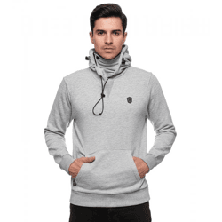 Sportlicher Hoodie für Herren mit cooler Kapuze Sweater Kapuzen-Pullover 19140 Grau