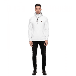Sportlicher Hoodie für Herren mit cooler Kapuze Sweater Kapuzen-Pullover 19140 Weiß
