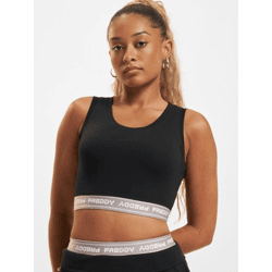 sportliches Freddy Damen T-Shirt Stretch mit Baumwolle Schwarz