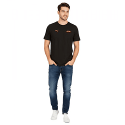 sportliches PUMA x F1 Formel 1 Motorsport Herren T-Shirt Baumwoll-Shirt F1 Klassiker 701228165 001 Schwarz