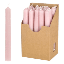 Stabkerze, Altrosa, Rustic, 20 Stk im Display, 20cmH