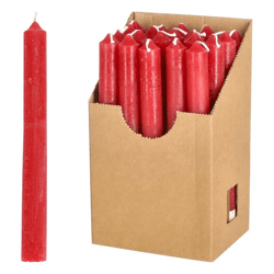 Stabkerze, Dunkelrot, Rustic, 20 Stk im Display, 20cmH