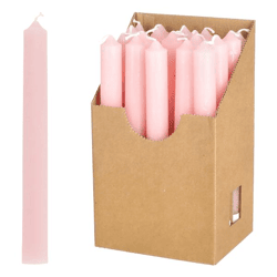 Stabkerze, Rosa, Rustic, 20 Stk im Display, 20cmH