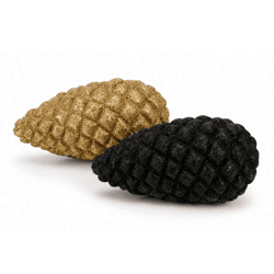 Statue Jingle Pinecone schwarz/gold 13 cm 2 Stück sortiert