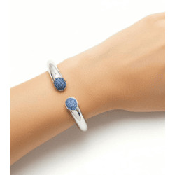 Stilvolles Calvin Klein Damen Edelstahl-Armband mit funkelnden Kristallen Arm-Schmuck Handgelenk-Schmuck Größe XS KJ8YMF0402 Silber