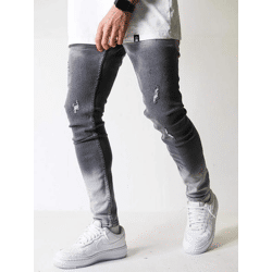 stylische 2Y Premium Herren Jeans Straight Fit Grau