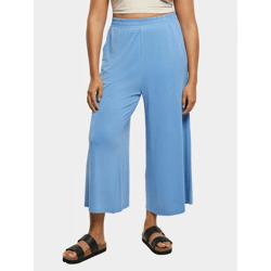 stylische Urban Classics Damen Culotte-Hose mit verkürztem Schnitt Stoff-Hose 200 g/m² Blau
