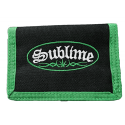 Sublime Stilvolle Band-Brieftasche mit Logo-Schriftzug Portemonnaie Schwarz/Grün