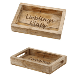 Tablett, Mango, Lieblingsplatz, kl., ca. 23x15cm
