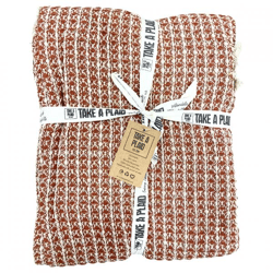 Take a Plaid 11 Rost aus recycelter Baumwolle 125 x 150 cm