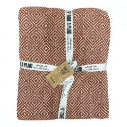 Take a Plaid 25 recycelte Baumwolle rostbraun 125 x 150 cm