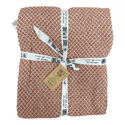 Take a Plaid 26 recycelte Baumwolle rostbraun 125 x 150 cm