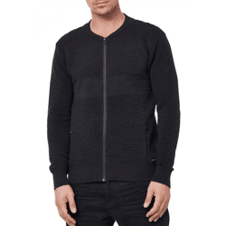 Trendige Herren Strick-Jacke im College-Look Sweat-Jacke Pullover 13337 Anthrazit
