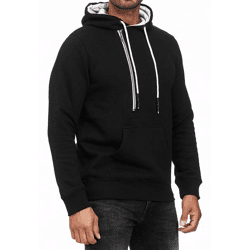 Trendiger Kapuzen-Pullover für Herren mit seitlichem Reißverschluss Hoodie Sweater 7006 Schwarz