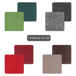 Solid-Color Felt Coasters, Set of 4, 10 cm x 10 cm 
