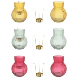 Vase, Teelichthalter, 2in1, Rille, 3/s, ca.11x13cm
