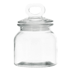 Vorratsglas m. Deckel, durchsichtig, M, ca. 11x16cm