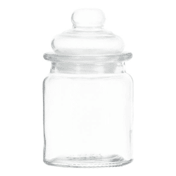 Vorratsglas m. Deckel, durchsichtig, S, ca. 8x13cm