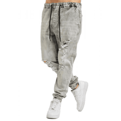 vsct Noah Antifit-Jeans mit Bündchen und Schnürsenkeln, Grau