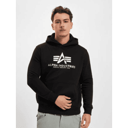 weicher Alpha Industries Herren Hoodie mit Baumwolle Schwarz