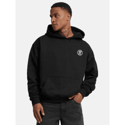 weicher Forgotten Faces Herren Hoodie Rippbündchen Kapuze 460 g/m² mit Baumwolle Schwarz