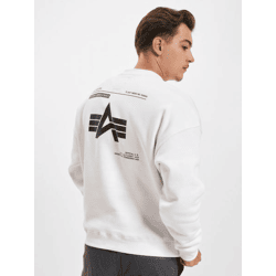 weiches Alpha Industries Herren Sweatshirt mit Baumwolle Weiß