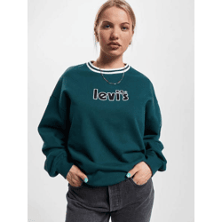 weiches LEVI´S Damen Sweatshirt Rippbündchen mit Baumwolle Petrol-Blau