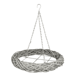 Willow wreath for hanging or standing, gray, large, approx.45cmD
