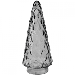 Weihnachtsbaum-Figur aus Rauchglas, grau, 24 cm