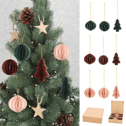 Weihnachtshänger Honeycomb in showbox, 9er Set
