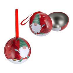 Weihnachtskugel Wichtel aus Metall zum Öffnen 