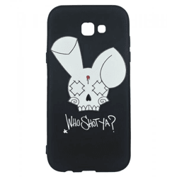 WHO SHOT YA? Bunny Logo Samsung Phone Case, Black, A7 2017/A720