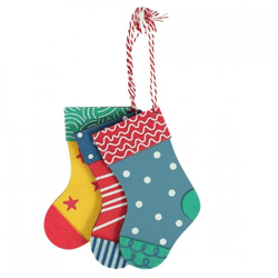 Wilko Weihnachtsaufhänger Socke 12 cm 3er-Set