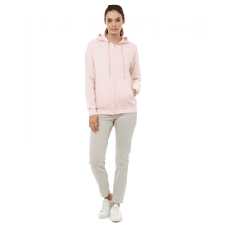 ZWILLINGSHERZ Damen Sweat-Jacke mit Kapuze Zip-Hoodie mit Taschen 46094-13 Rosa