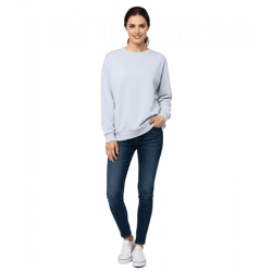 ZWILLINGSHERZ Pullover Damen Sweat-Pullover schlichter Winter-Pulli mit Rundhals 46092-84 Hellblau
