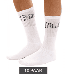 10 Paar EVERLAST Unisex Sport-Socken mit Baumwollanteil lange Strümpfe OEKO-TEX Standard 100 EVL1TENX10BL Weiß