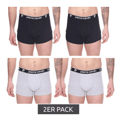 2er Pack Pierre Cardin Herren Baumwoll-Boxershorts Unterwäsche R808 Schwarz oder Grau