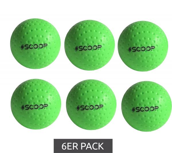 6er Pack SCOOP X-Treme Hockey Street-Balls mit Dimple-Design Hockeyball Sport-Ausr&uuml;stung NL266445 Gr&uuml;n