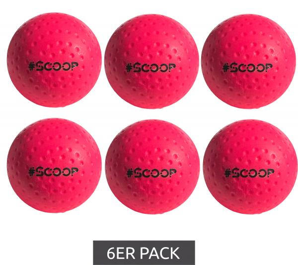 6er Pack SCOOP X-Treme Hockey Street-Balls mit Dimple-Design Hockeyball Sport-Ausr&uuml;stung NL266443 Rosa