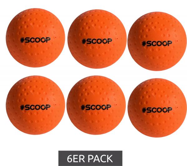 6er Pack SCOOP X-Treme Hockey Street-Balls mit Dimple-Design Hockeyball Sport-Ausr&uuml;stung NI266444 Orange