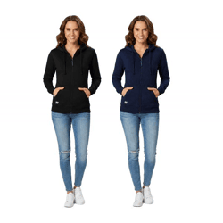 alltagstaugliche Helly Hansen Damen Sweat-Jacke mit Kapuze Zip-Hoodie mit Taschen 280 g/m² 79217 in Schwarz oder Dunkelblau