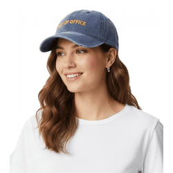 aussagekräftige ZWILLINGSHERZ Classic Base-Cap mit OUT OF OFFICE Schriftzug Baumwoll-Cap justierbare Cappy Schirm-Mütze 4603M K5404-3 Nav